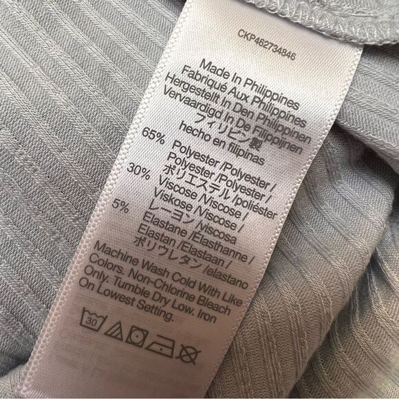 Madewell Ribbed Turtleneck Top Long Sleeves Medium Light Blue NEW - Picture 8 of 9